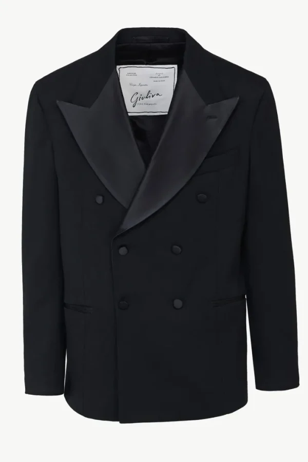 Giuliva Heritage Tonino Smoking Blazer in Wool Barathea< Blazers