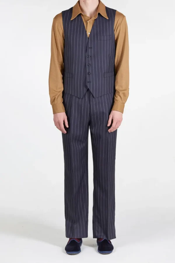 Giuliva Heritage Vito Trousers in Wool Pinstripe< Trousers